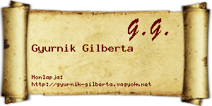 Gyurnik Gilberta névjegykártya